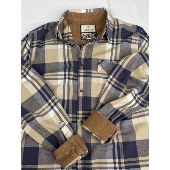 Legendary Whitetails Men’s Medium Buck Camp Flannel Shirt Relaxed Fit Plaid - Picture 7 of 15